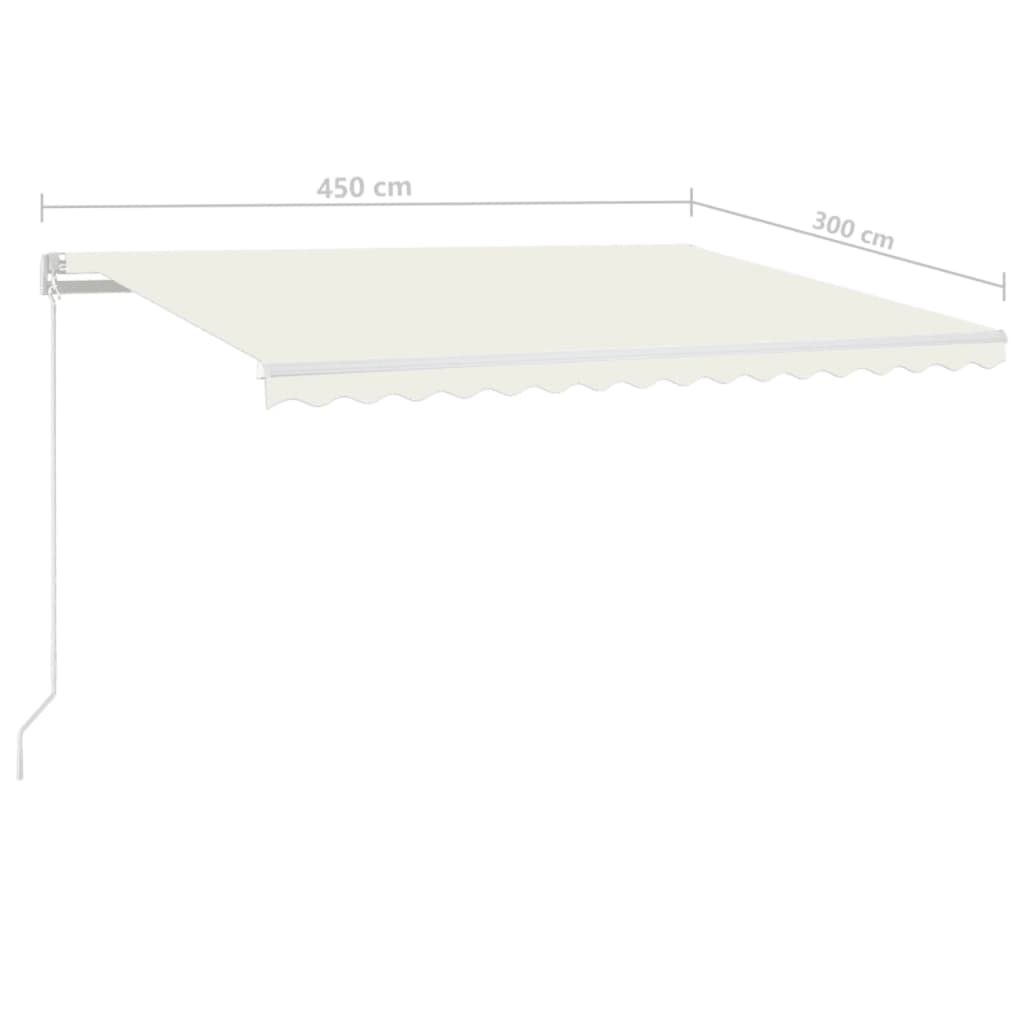 vidaXL Manual Retractable Awning 450x300 cm Cream