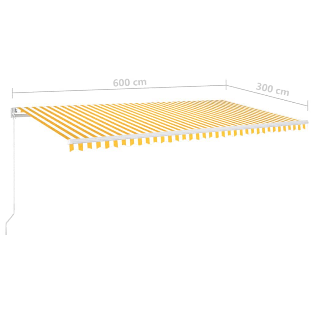vidaXL Retractable Awning | Yellow and White