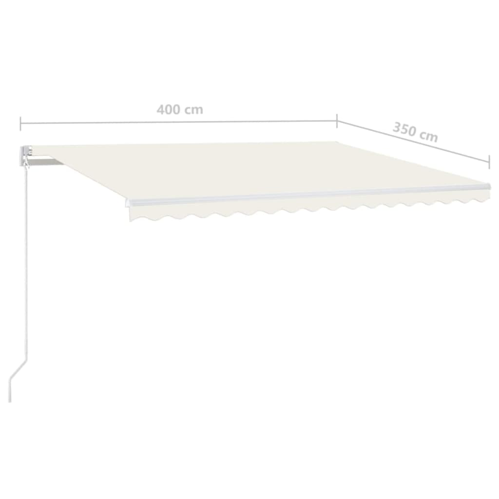 vidaXL Manual Retractable Awning 400x350 cm Cream
