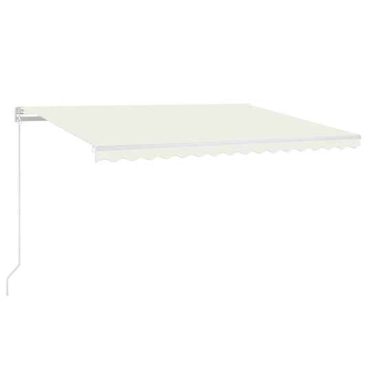 vidaXL Manual Retractable Awning with LED 450x350 cm Cream