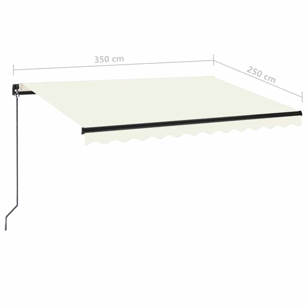 vidaXL Manual Retractable Awning 350x250 cm Cream