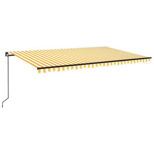 vidaXL Manual Retractable Awning 500x300 cm Yellow and White