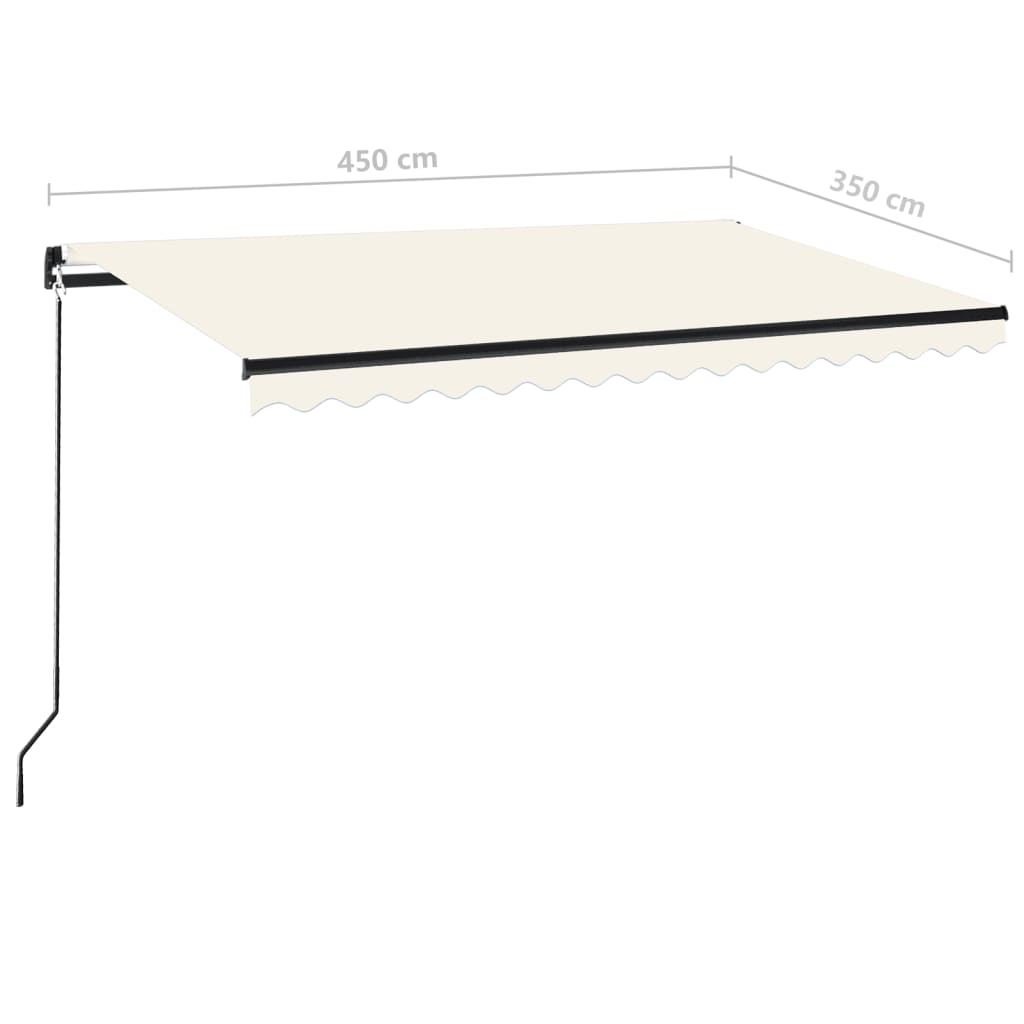 vidaXL Manual Retractable Awning 450x350 cm Cream