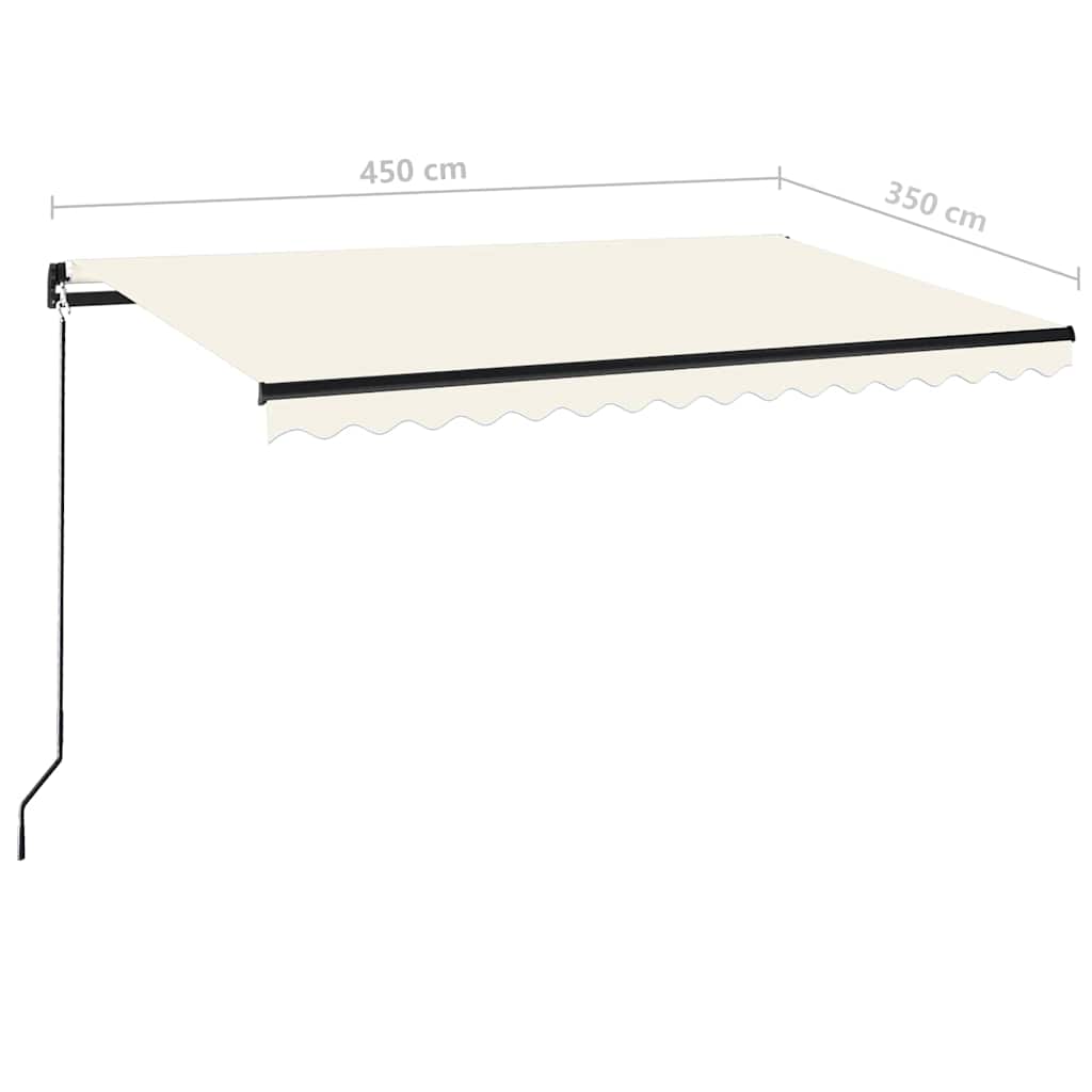 vidaXL Manual Retractable Awning 450x350 cm Cream