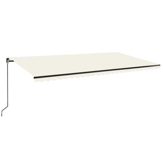 vidaXL Manual Retractable Awning with LED 600x350 cm Cream