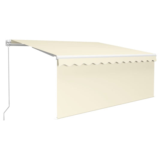 vidaXL Manual Retractable Awning with Blind&LED 3.5x2.5m Cream