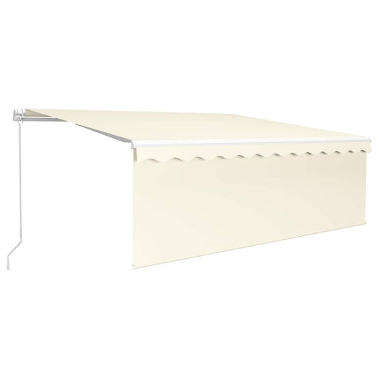 vidaXL Manual Retractable Awning with Blind&LED 4x3m Cream