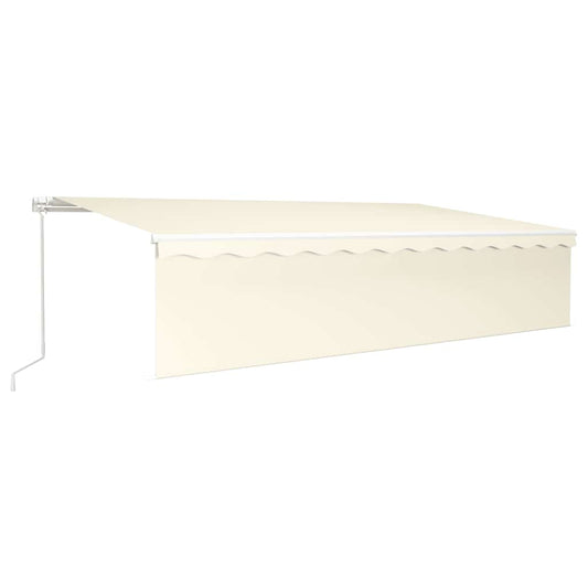 vidaXL Manual Retractable Awning with Blind&LED 6x3m Cream