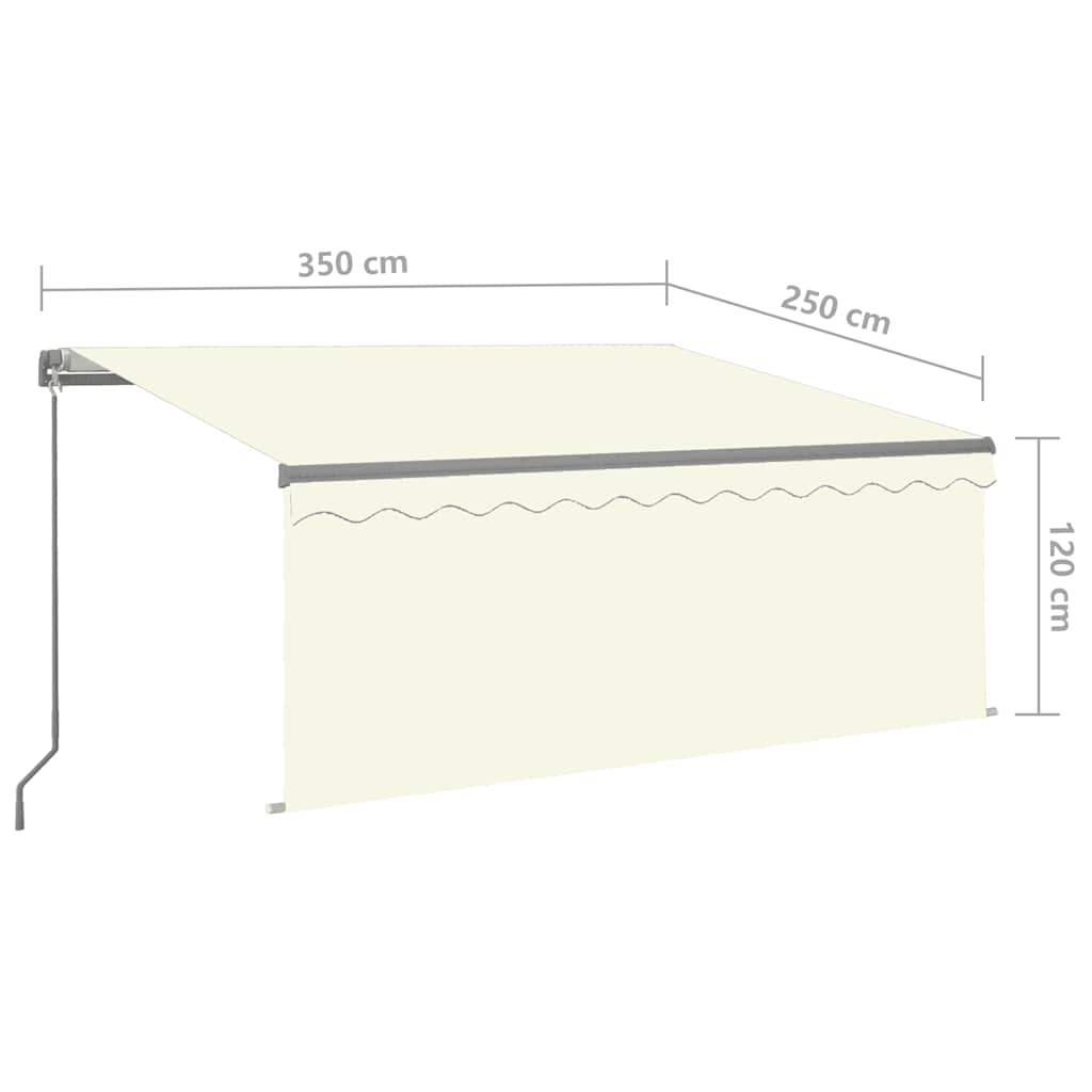 vidaXL Manual Retractable Awning with Blind 3.5x2.5m Cream