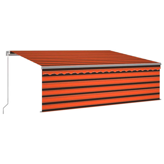 vidaXL Manual Retractable Awning with Blind 4x3m Orange&Brown