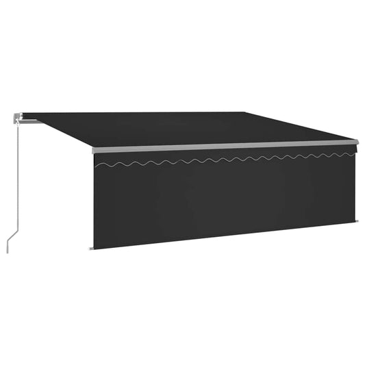 vidaXL Manual Retractable Awning with Blind 4.5x3m Anthracite