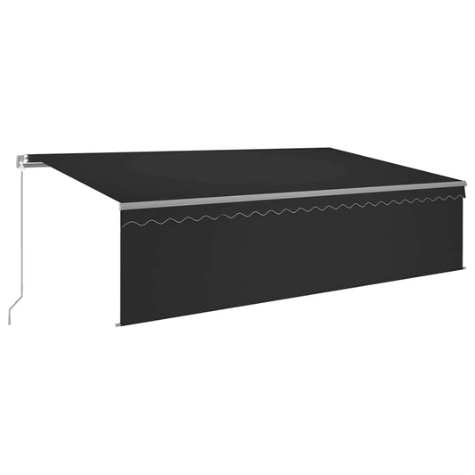 3069464 vidaXL Manual Retractable Awning with Blind&LED 5x3m Anthracite (313243+46850+313291)