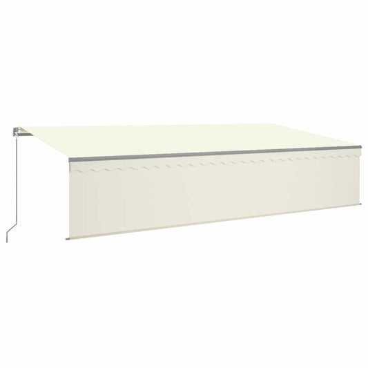 vidaXL Manual Retractable Awning with Blind 6x3m Cream