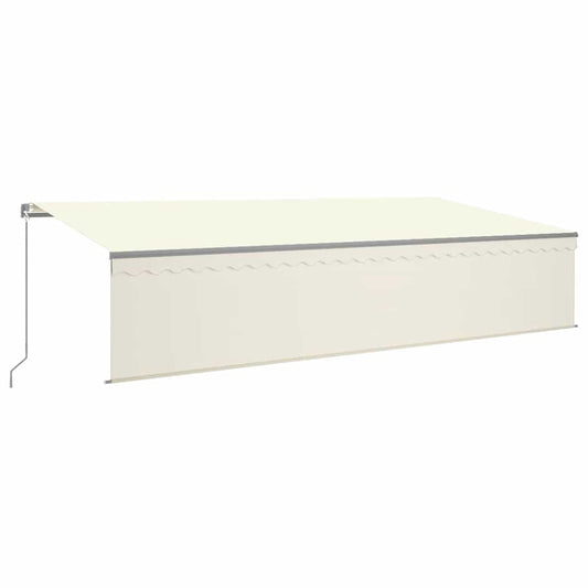 vidaXL Manual Retractable Awning with Blind&LED 6x3m Cream