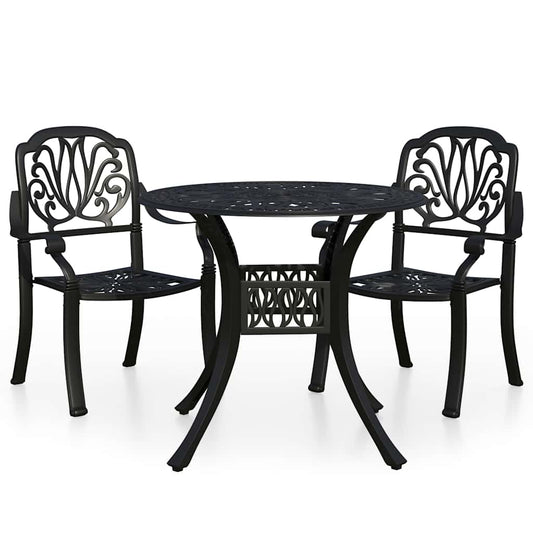 vidaXL Bistro Set | Black | Cast aluminium | Standard | Durable | Bistro Set