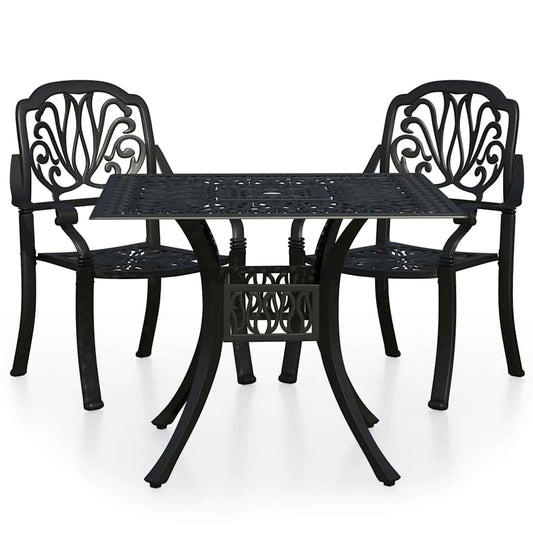 vidaXL Bistro Set | Black | Cast aluminium | Small | Durable | Bistro Set