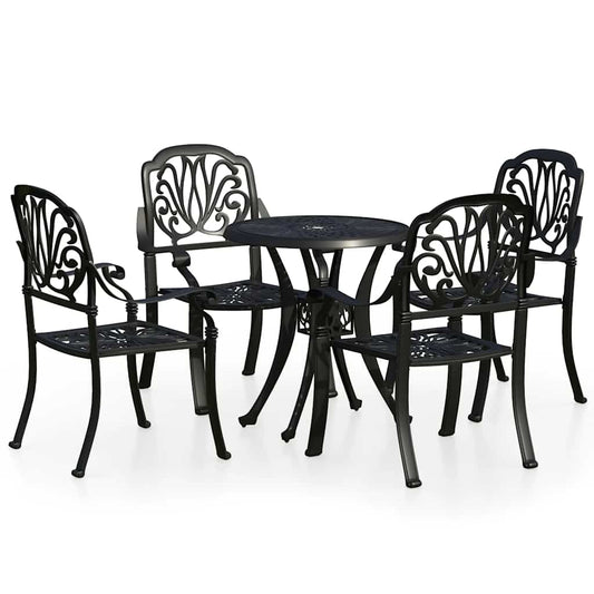vidaXL Bistro Set | Black | Cast Aluminium | Medium | Durable | Bistro Set
