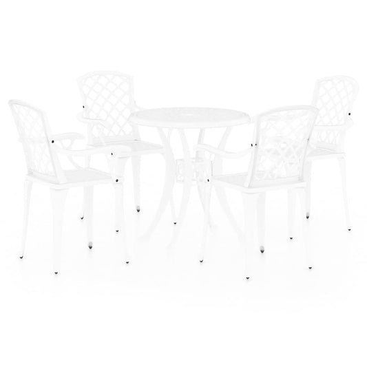 vidaXL 5 Piece Bistro Set Cast Aluminium White