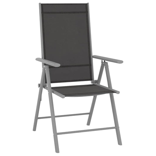 vidaXL Garden Lounge Set | Black and Silver | Aluminium, Textilene | Medium