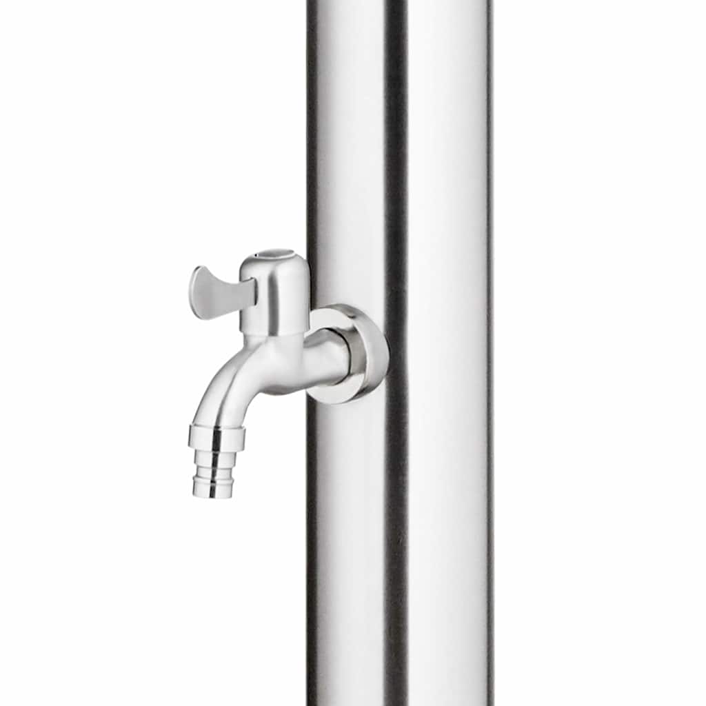 vidaXL Garden Shower with Grey Base 220 cm Stainless Steel