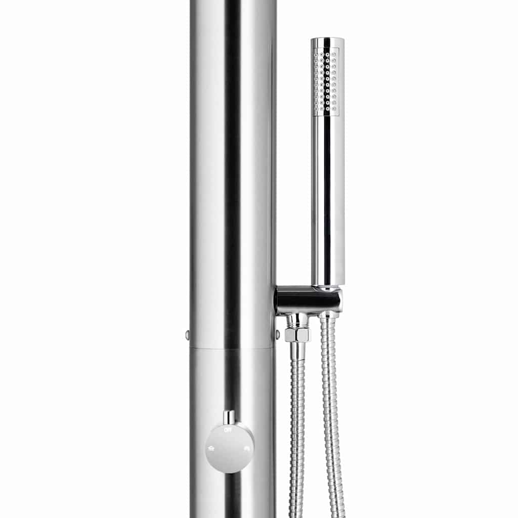vidaXL Garden Shower with Grey Base 230 cm Stainless Steel
