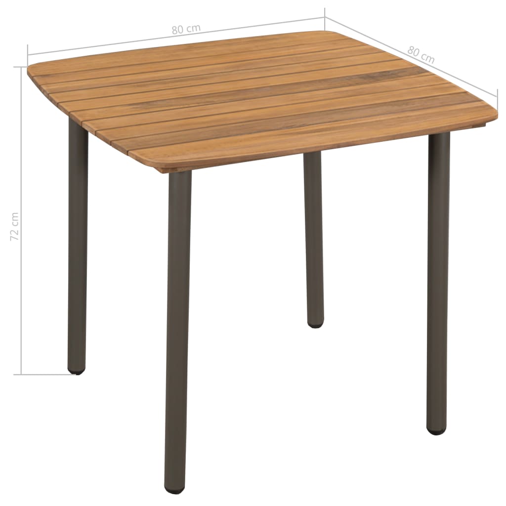 vidaXL Dining Set | Black | Solid Acacia wood | Standard