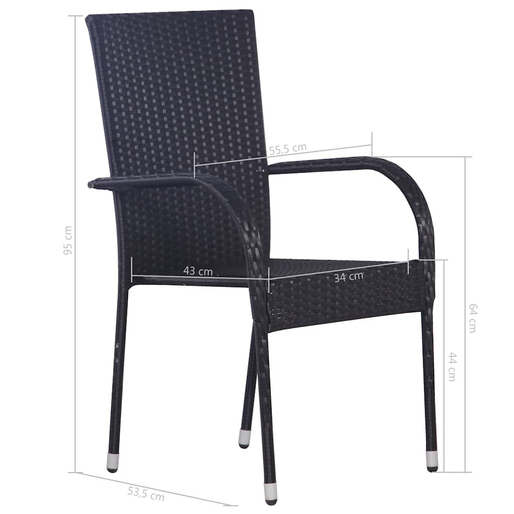 vidaXL Dining Set | Black, Natural