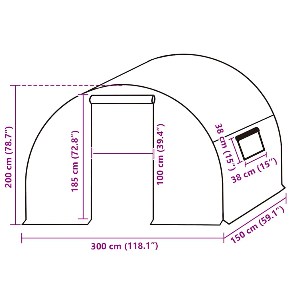vidaXL Greenhouse Replacement Cover (4.5 m²) 3x1.5x2 m Transparent