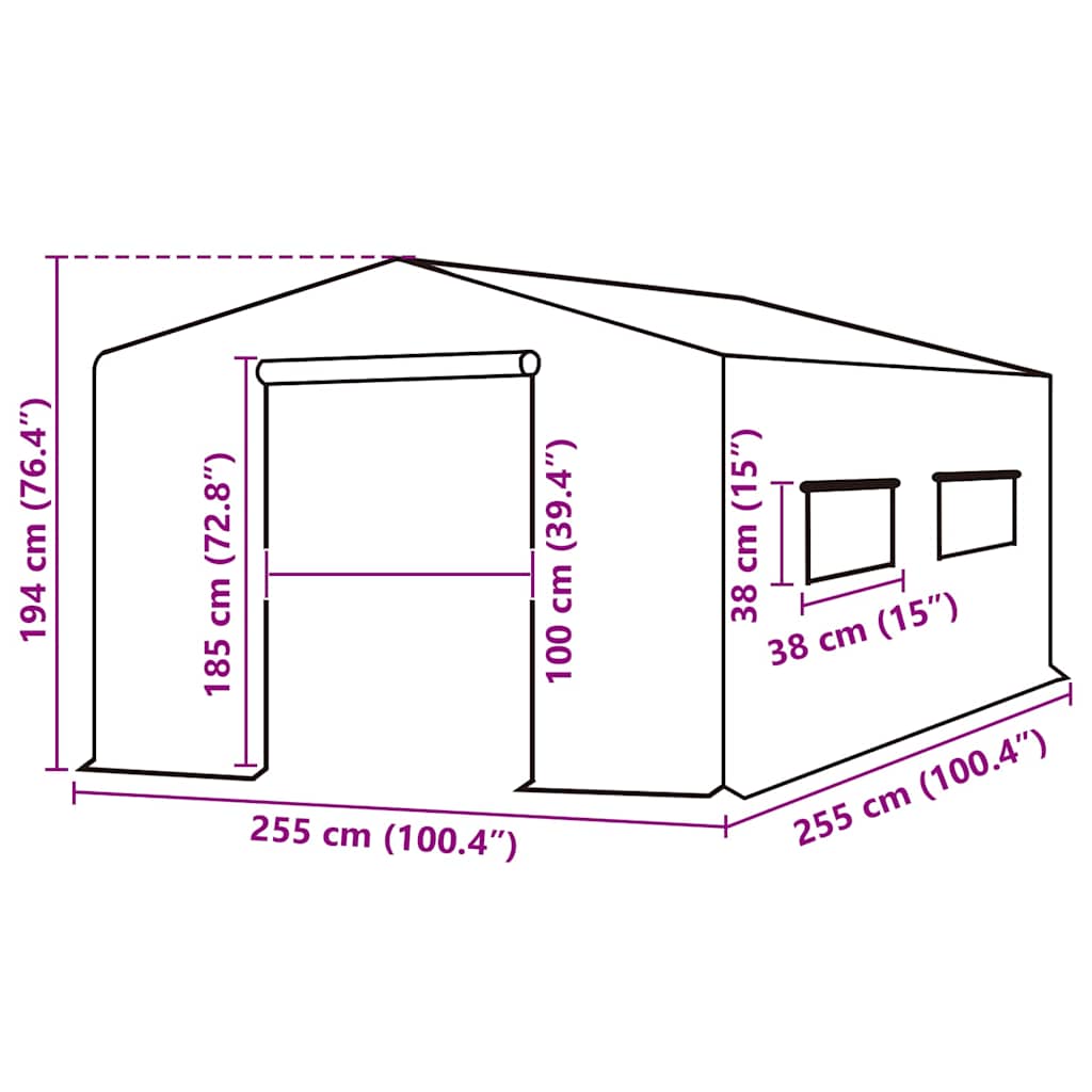 vidaXL Greenhouse Replacement Cover | Green | Polyethylene (PE) | Large