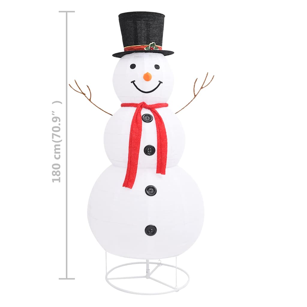 329762 vidaXL Decorative Christmas Snowman Figure LED Luxury Fabric 180cm