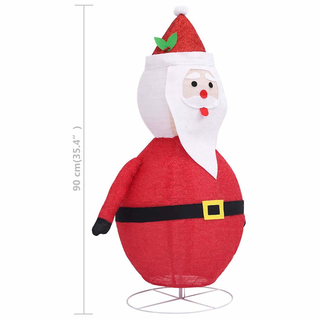 328498 vidaXL Decorative Christmas Santa Claus Figure LED Luxury Fabric 90cm