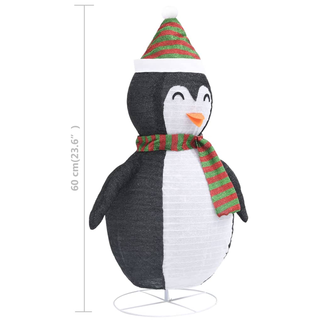 vidaXL Decorative Christmas Snow Penguin Figure LED Luxury Fabric 60cm
