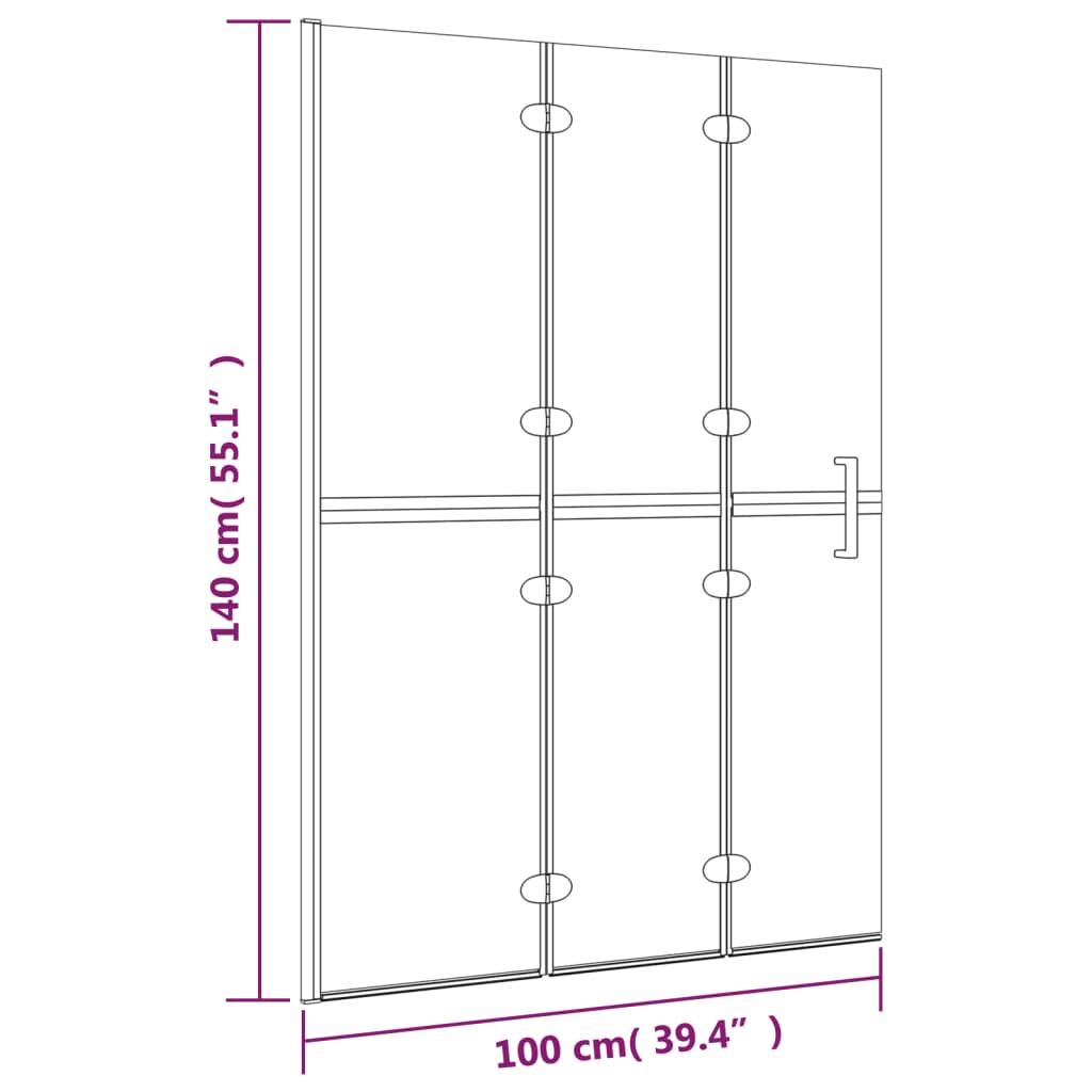 vidaXL Folding Shower Enclosure ESG 100x140 cm White
