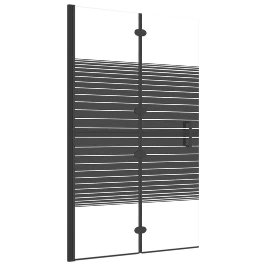 150740 vidaXL Folding Shower Enclosure ESG 80x140 cm Black