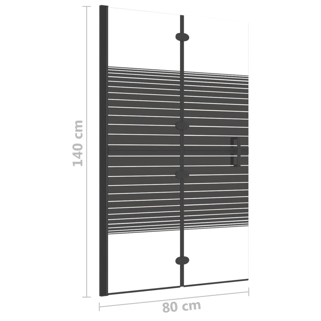 150740 vidaXL Folding Shower Enclosure ESG 80x140 cm Black