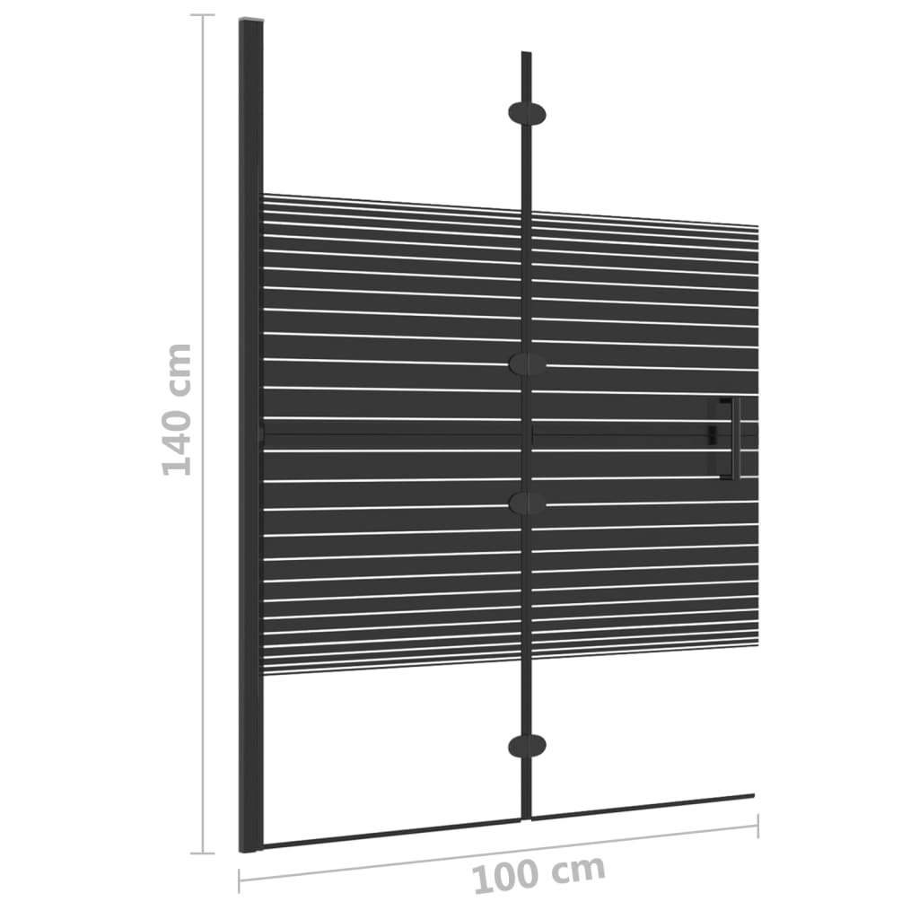 150741 vidaXL Folding Shower Enclosure ESG 100x140 cm Black