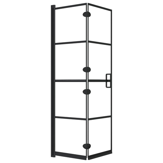 vidaXL Folding Shower Enclosure ESG 80x140 cm Black