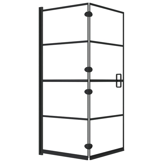 vidaXL Folding Shower Enclosure ESG 120x140 cm Black