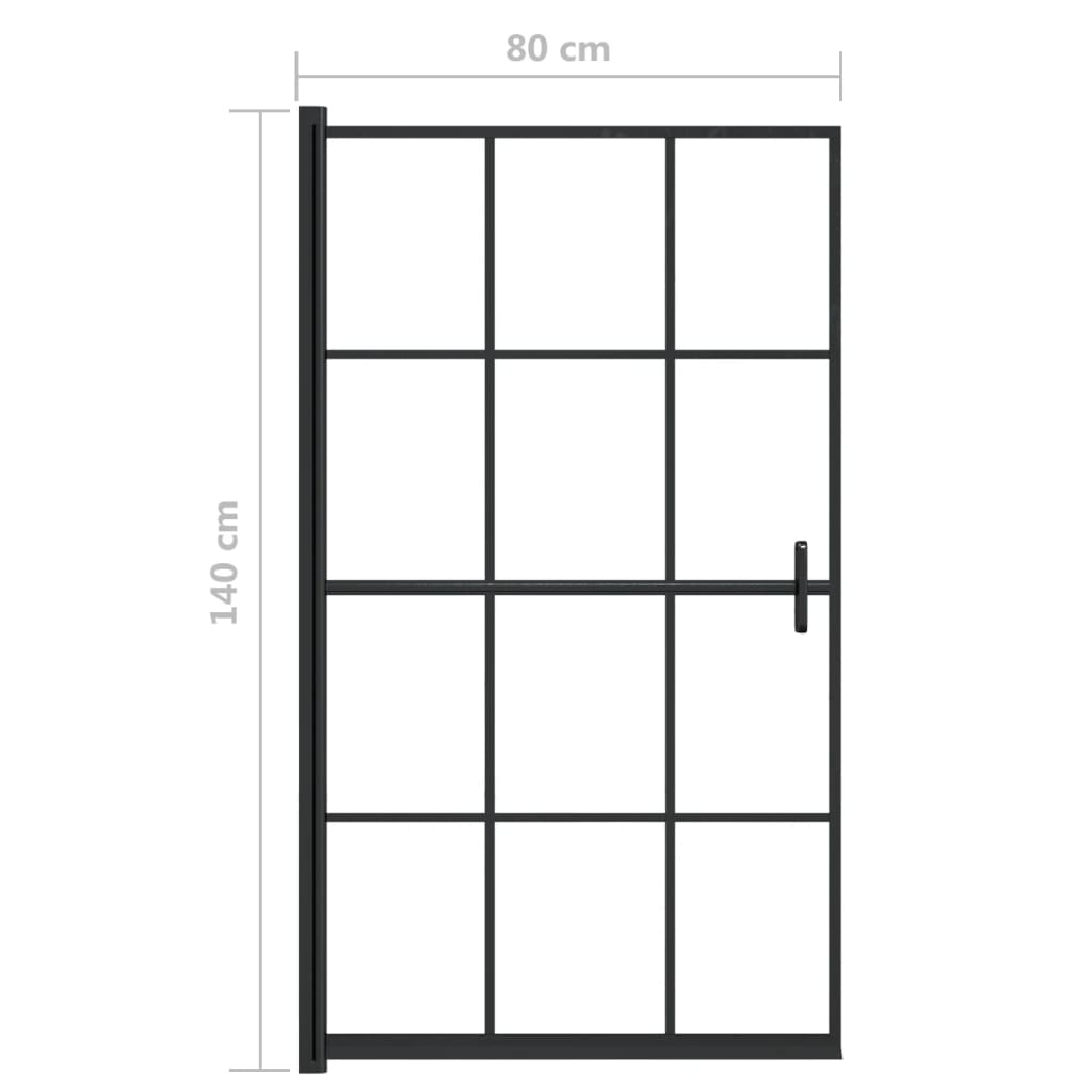 150746 vidaXL Shower Enclosure ESG 80x140 cm Black