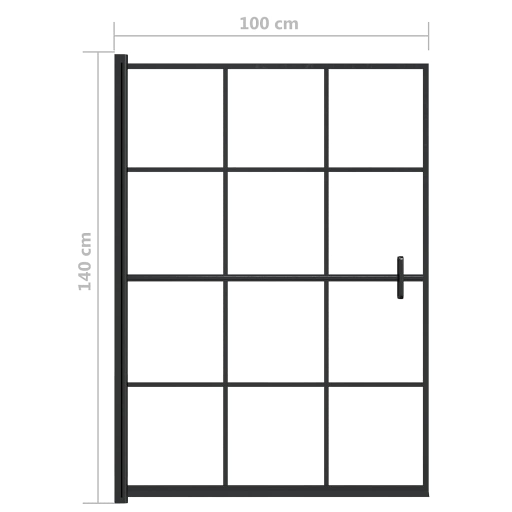 150747 vidaXL Shower Enclosure ESG 100x140 cm Black