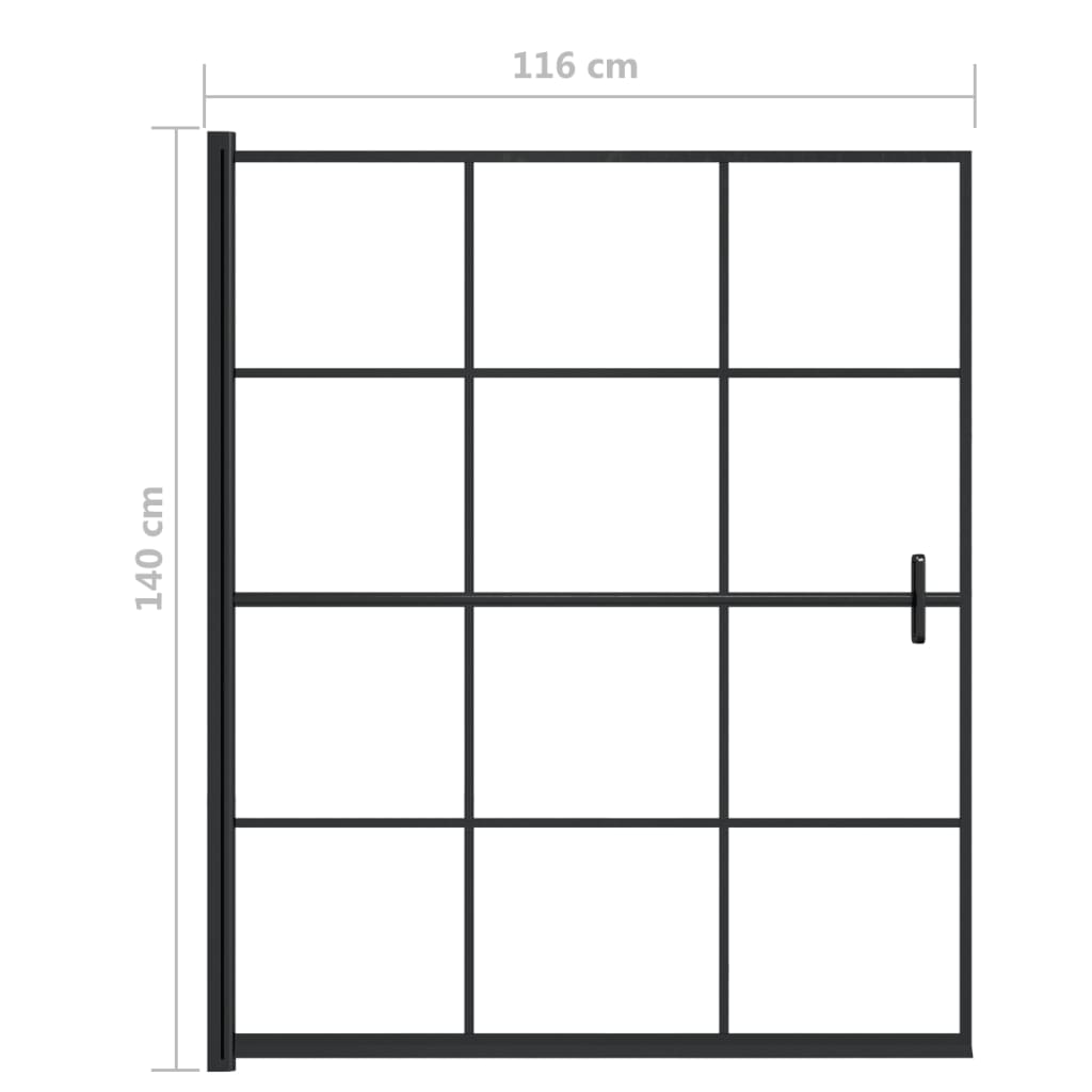 150748 vidaXL Shower Enclosure ESG 116x140 cm Black