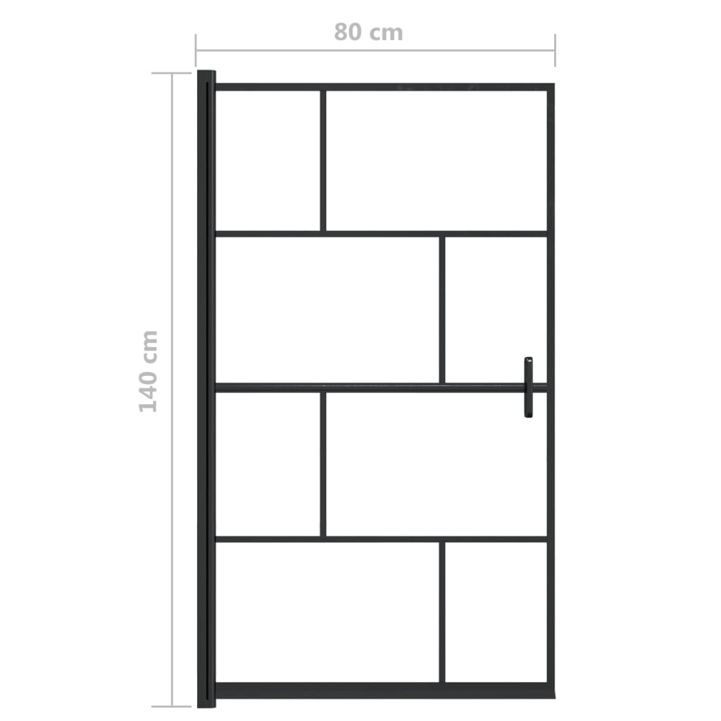 vidaXL Shower Enclosure ESG 80x140 cm Black