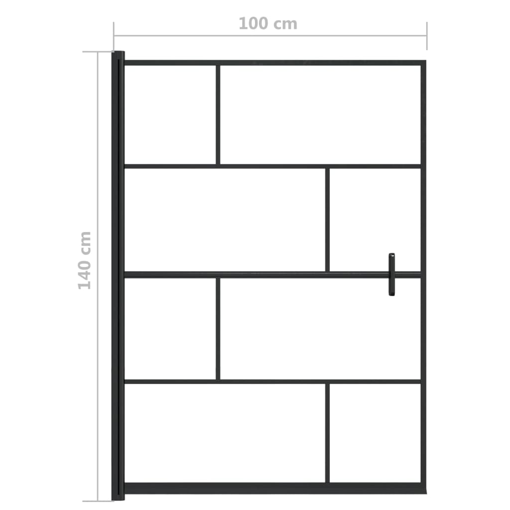 vidaXL Shower Enclosure ESG 100x140 cm Black