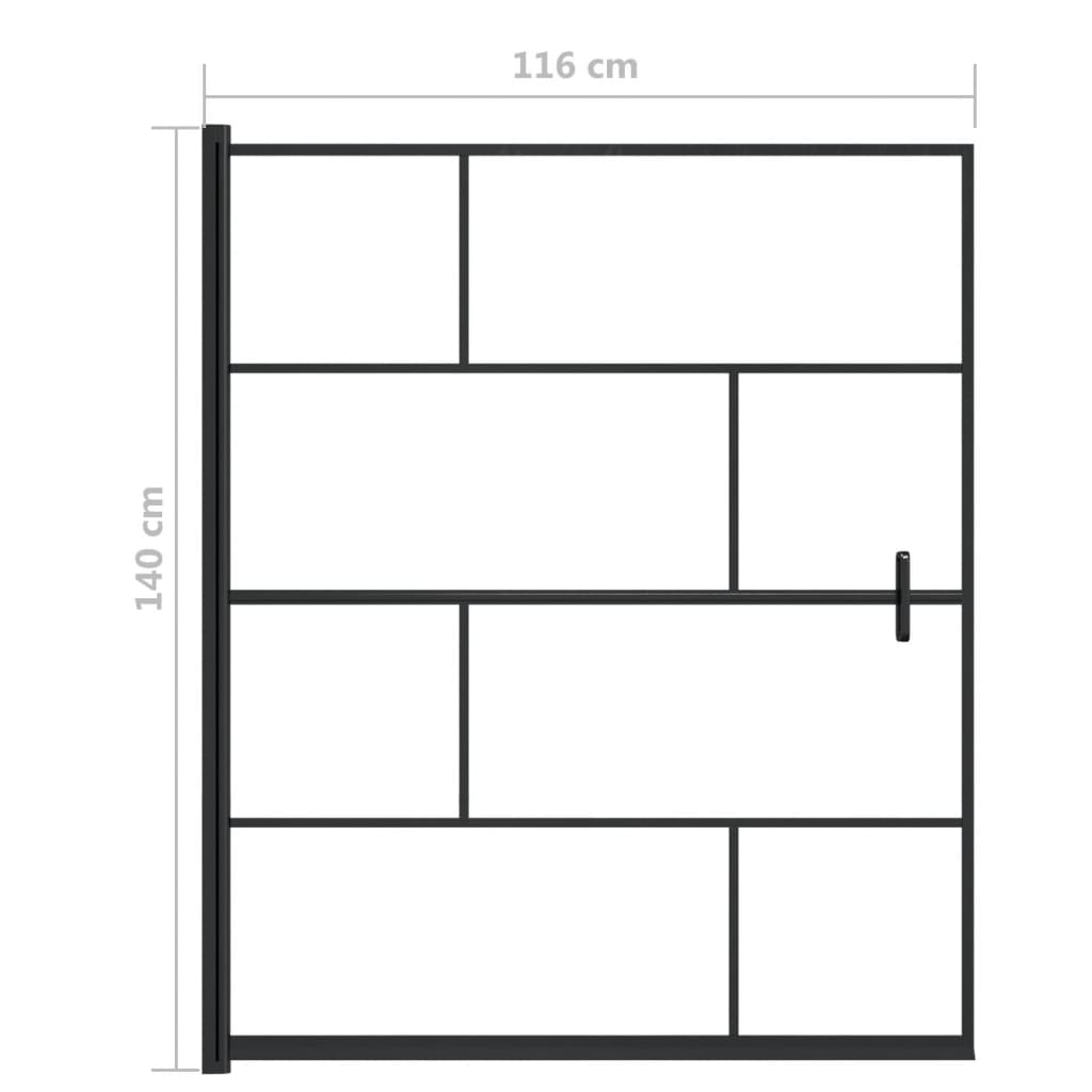 vidaXL Shower Enclosure ESG 116x140 cm Black