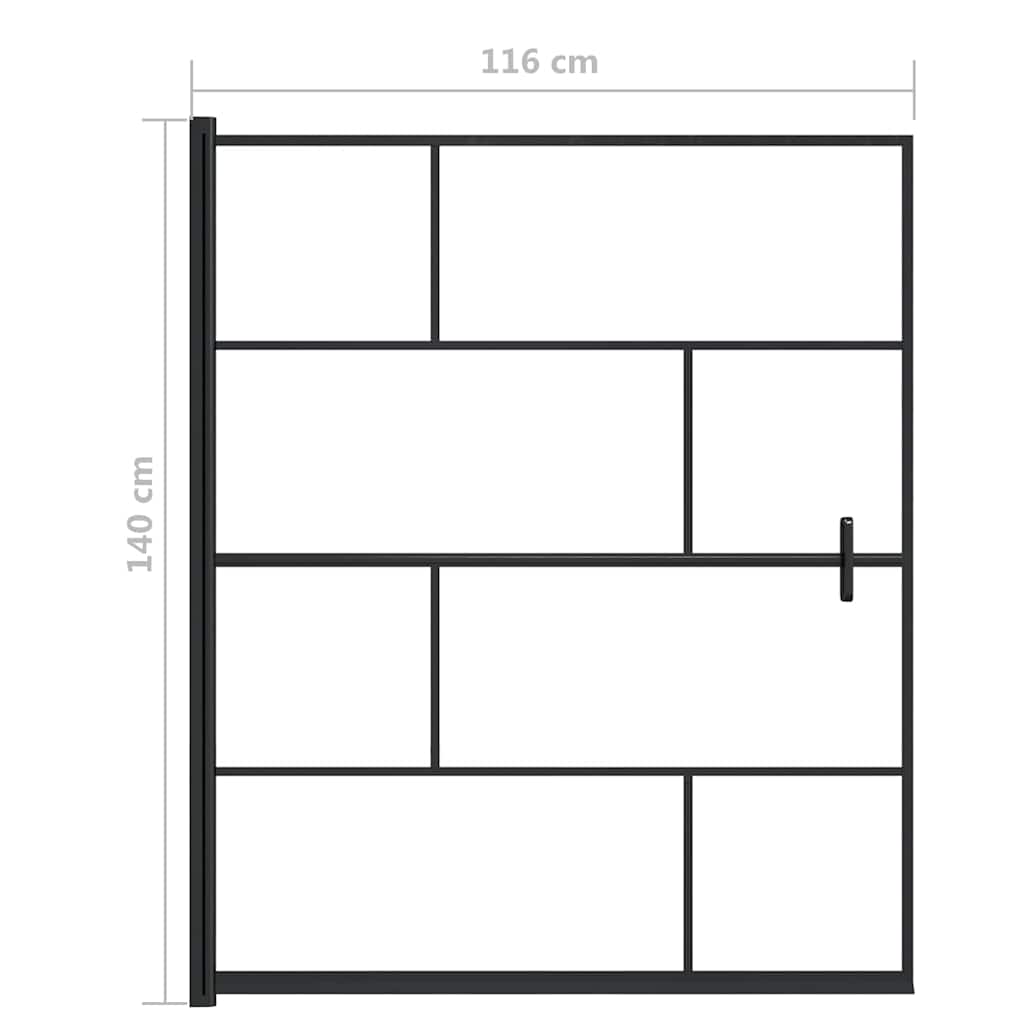 150751 vidaXL Shower Enclosure ESG 116x140 cm Black