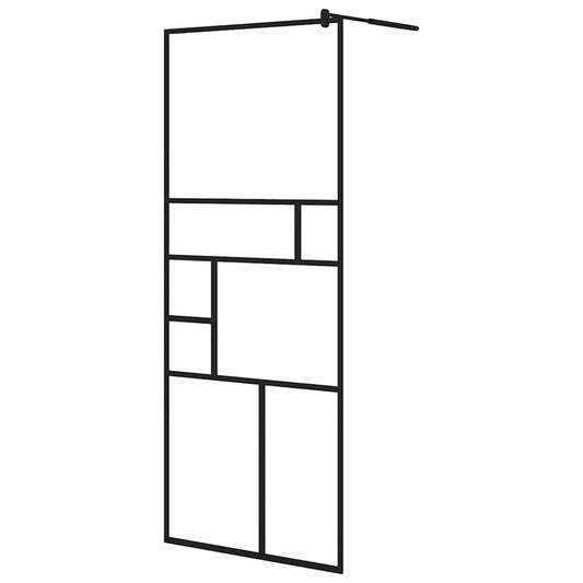 150752 vidaXL Walk-in Shower Wall with Clear ESG Glass 80x195 cm Black