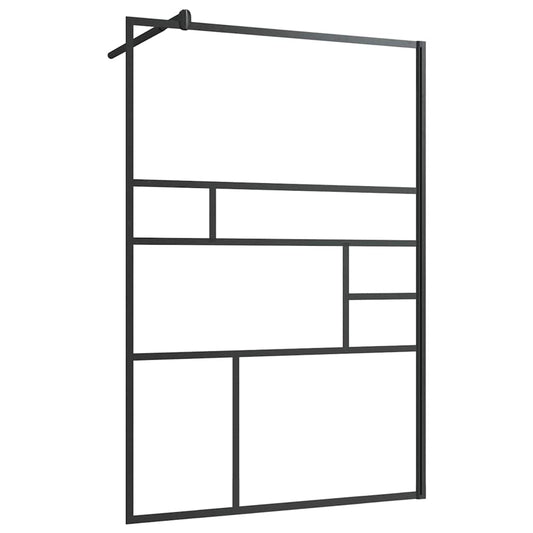 150755 vidaXL Walk-in Shower Wall with Clear ESG Glass 115x195 cm Black