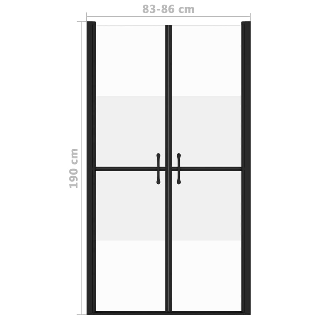 150834 vidaXL Shower Door Half Frosted ESG (83-86)x190 cm