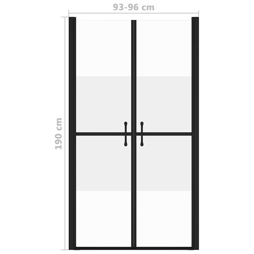 150836 vidaXL Shower Door Half Frosted ESG (93-96)x190 cm