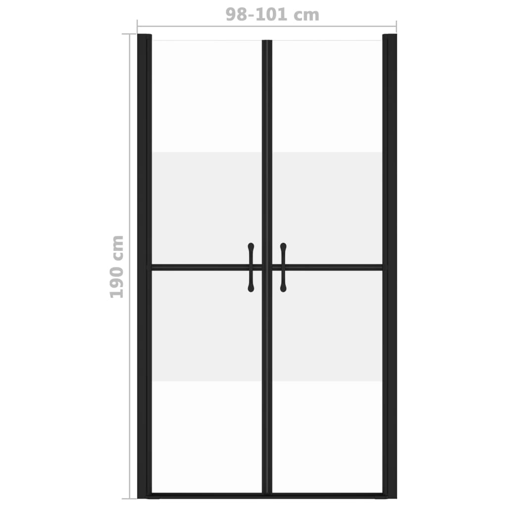vidaXL Shower Door Half Frosted ESG (98-101)x190 cm